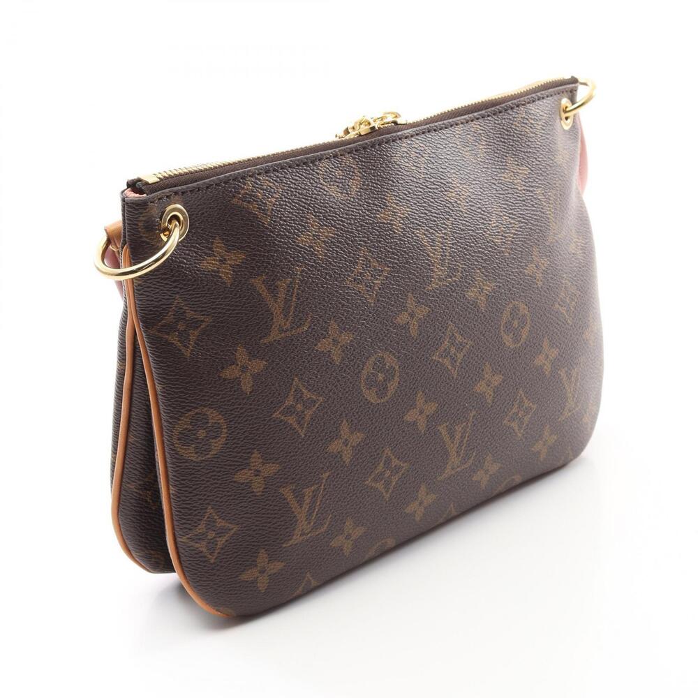 Louis Vuitton Loretta Shoulder Bag Canvas Leather Monogram Brown Pink